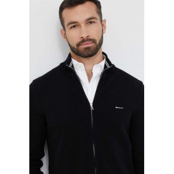 Gant cardigan din bumbac culoarea negru