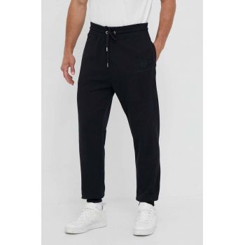 Gant pantaloni de trening din bumbac culoarea negru, neted de firma originali