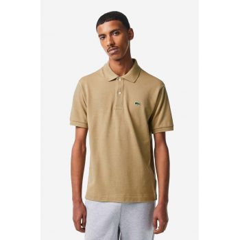 Lacoste polo de bumbac culoarea bej, neted L1212-001