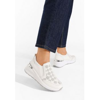 Sneakers dama Melody albi la reducere