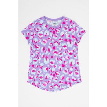 Tricou cu decolteu la baza gatului si animal print Fierce