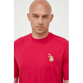 United Colors of Benetton tricou din bumbac culoarea roz, cu imprimeu de firma original