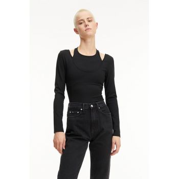 Bluza slim fit cu decupaje