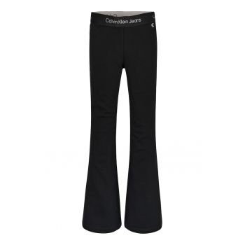 Pantaloni evazati cu banda logo in talie