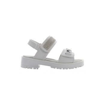 Sandale cu velcro si strasuri