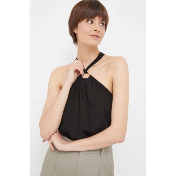 Dkny bluza femei, culoarea negru, neted