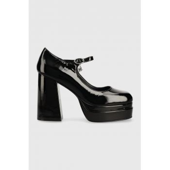 Karl Lagerfeld pantofi de piele STRADA culoarea negru, cu toc drept, KL30125A de firma originali