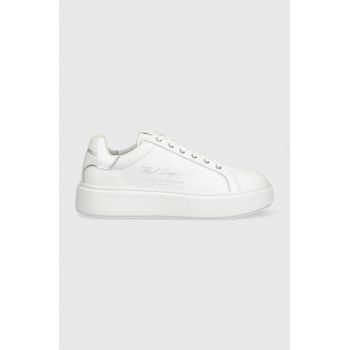 Karl Lagerfeld sneakers din piele MAXI KUP culoarea alb, KL62223F