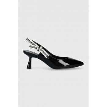 Karl Lagerfeld stilettos de piele PANACHE culoarea negru, KL30808