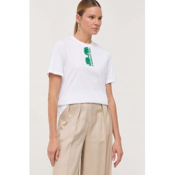 Karl Lagerfeld tricou din bumbac culoarea alb