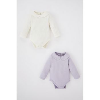Body-uri de bumbac cu guler Peter Pan - 2 piese