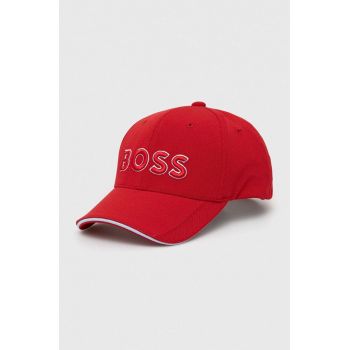 BOSS Green șapcă culoarea roșu, cu imprimeu 50496291 ieftina