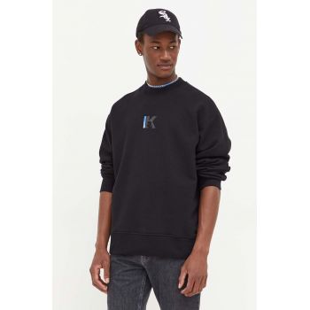 Karl Lagerfeld Jeans bluza barbati, culoarea negru, cu imprimeu
