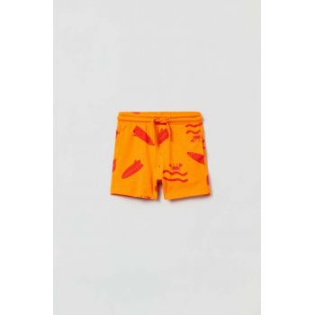 OVS pantaloni scurți din bumbac pentru bebeluși culoarea portocaliu