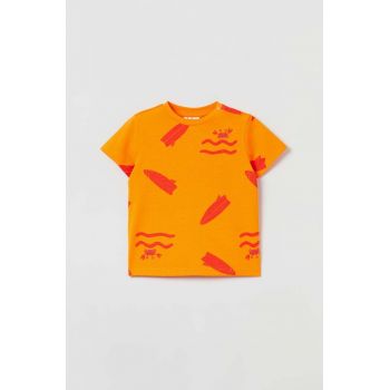 OVS tricou din bumbac pentru bebelusi culoarea portocaliu, modelator