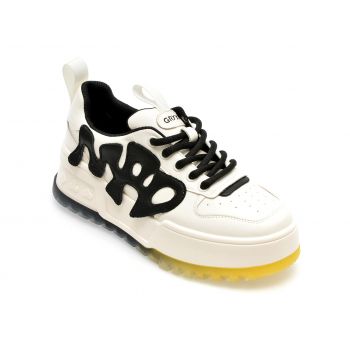 Pantofi GRYXX alb-negru, 236, din piele naturala