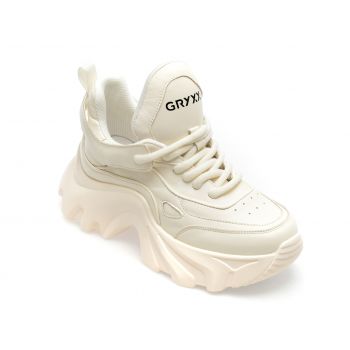 Pantofi GRYXX albi, 2320, din piele naturala