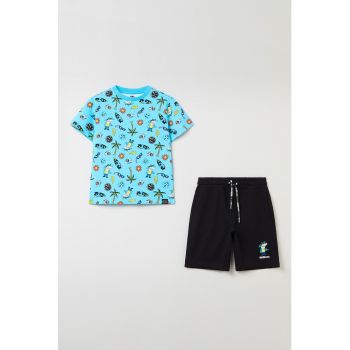 Set de tricou si pantaloni scurti din bumbac