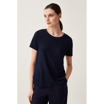 Tricou din in cu decolteu rotund