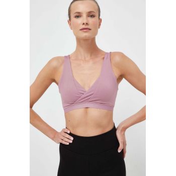 adidas Performance sutien sport pentru alăptare Yoga Essentials culoarea roz, neted de firma original