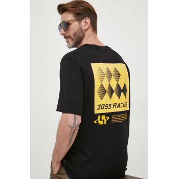 Boss Orange tricou din bumbac BOSS ORANGE culoarea negru, cu imprimeu