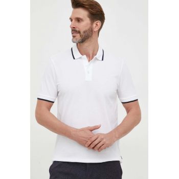 BOSS polo de bumbac culoarea alb, uni 50494697 de firma original