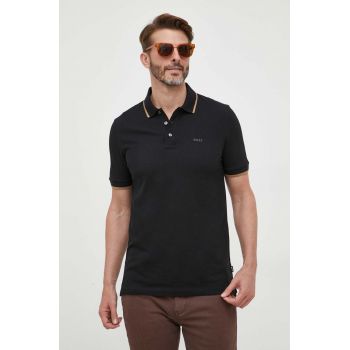 BOSS polo de bumbac culoarea negru, uni 50494697