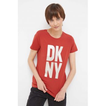 Dkny tricou femei, culoarea rosu ieftin