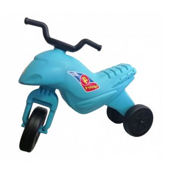Tricicleta copii fara pedale Dohany mediu Super Bike culoarea Bleu, actionata cu picioarele recomandata copiilor intre 2 si 5 ani si cu o greutate maxima de 25 kg