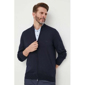 BOSS cardigan din lana culoarea albastru marin