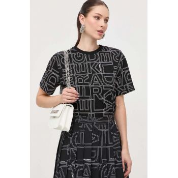 Karl Lagerfeld tricou din bumbac culoarea negru