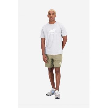 New Balance tricou bărbați, culoarea gri, cu imprimeu MT31541AG-1AG de firma original