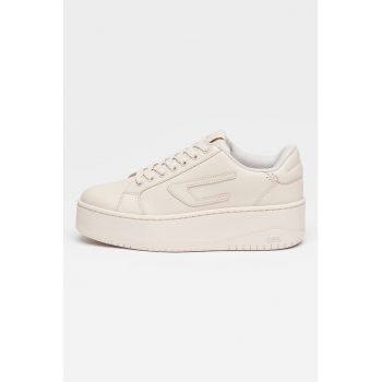 Pantofi sport unisex de piele cu garnituri de piele ecologica S-Athene Bold