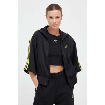 adidas Originals bluza femei, culoarea negru, cu imprimeu