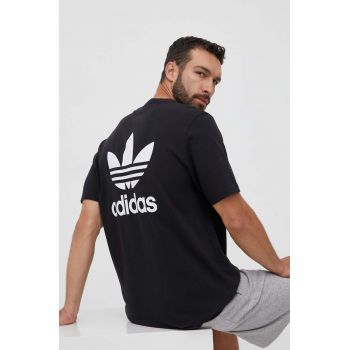 adidas Originals tricou din bumbac Classics Back+Front Trefoil culoarea negru, cu imprimeu II5760