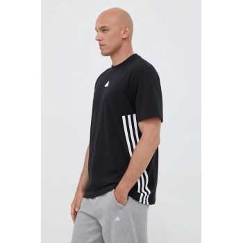 adidas tricou din bumbac culoarea negru, cu imprimeu