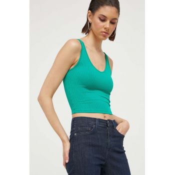 Hollister Co. top femei, culoarea verde