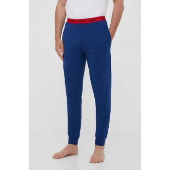 HUGO pantaloni de pijama bărbați, culoarea bleumarin, uni 50493128 de firma originale