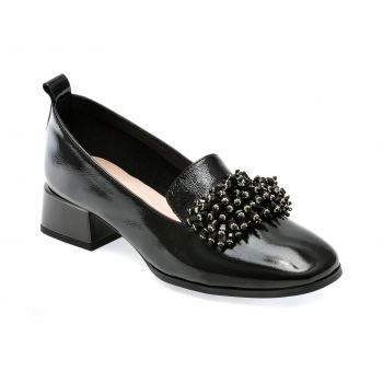 Pantofi EPICA negri, H551343, din piele naturala lacuita