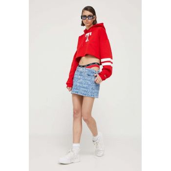 Tommy Jeans fusta jeans mini, drept