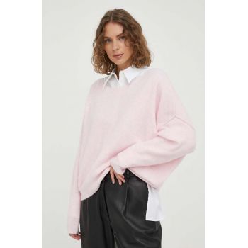 American Vintage pulover din amestec de lana femei, culoarea roz, light