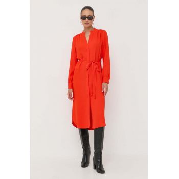 BOSS rochie culoarea portocaliu, midi, oversize