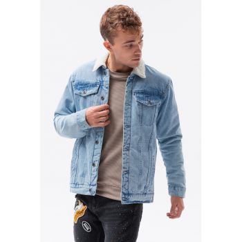 Jacheta de denim aspect deteriorat de firma originala