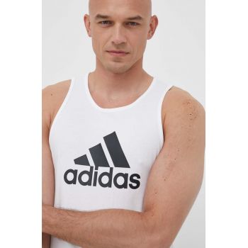 adidas tricou din bumbac culoarea alb