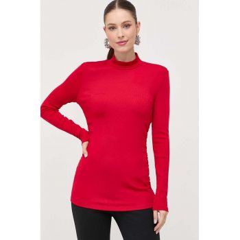 Armani Exchange pulover femei, culoarea rosu, light, cu turtleneck ieftin
