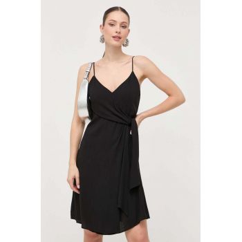 Armani Exchange rochie culoarea negru, mini, evazati