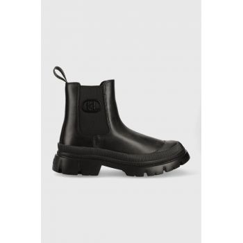 Karl Lagerfeld ghete chelsea de piele TREKKA MENS barbati, culoarea negru, KL25243