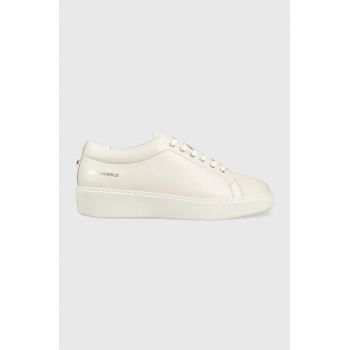 Karl Lagerfeld sneakers din piele FLINT culoarea alb, KL53320