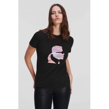 Karl Lagerfeld tricou din bumbac culoarea negru