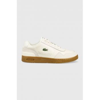 Lacoste sneakers din piele x Netflix T-Clip Leather Trainers culoarea bej, 45SMA0134